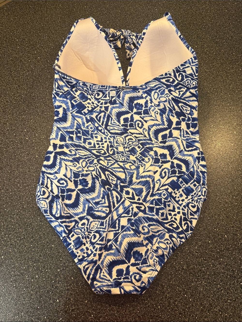 Women’s Ralph Lauren Blue and White One-Piece Swimsuit - size 16 - Picture 3 of 7